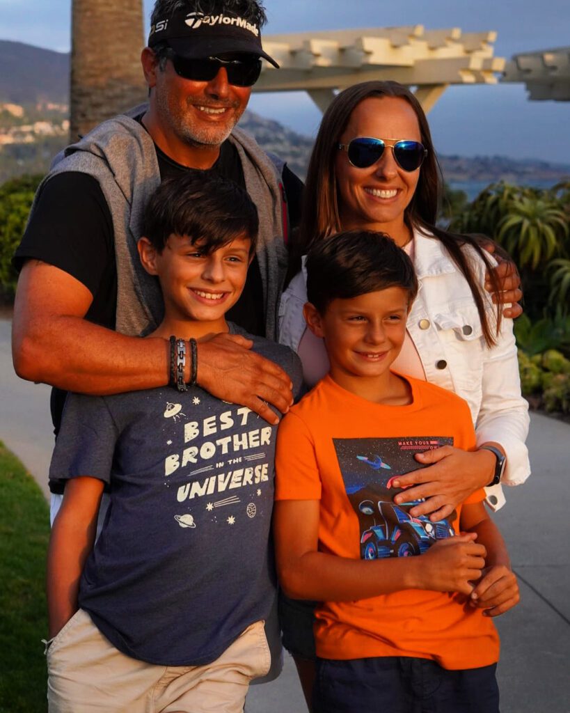 This is the Ciminiera family at Treasure Island, in Laguna Beach, California at the golden hour.